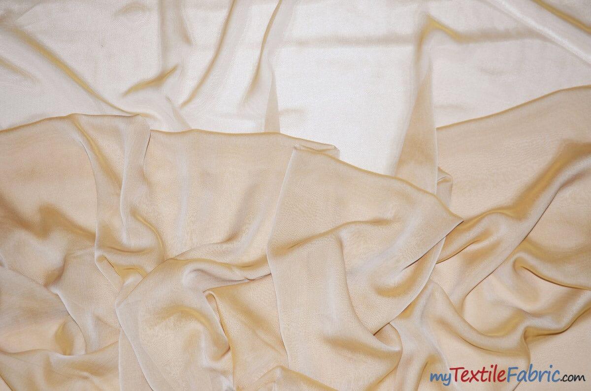 Two Tone Chiffon Fabric | Iridescent Chiffon Fabric | 60" Wide | Clean Edge | Multiple Colors | Continuous Yards | Fabric mytextilefabric Yards Cream