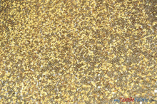 Load image into Gallery viewer, Glitz Mesh Sequins Fabric | 3mm Glitter Sequins | 52&quot; Wide | Multiple Colors | Fabric mytextilefabric Yards Creative Gold 
