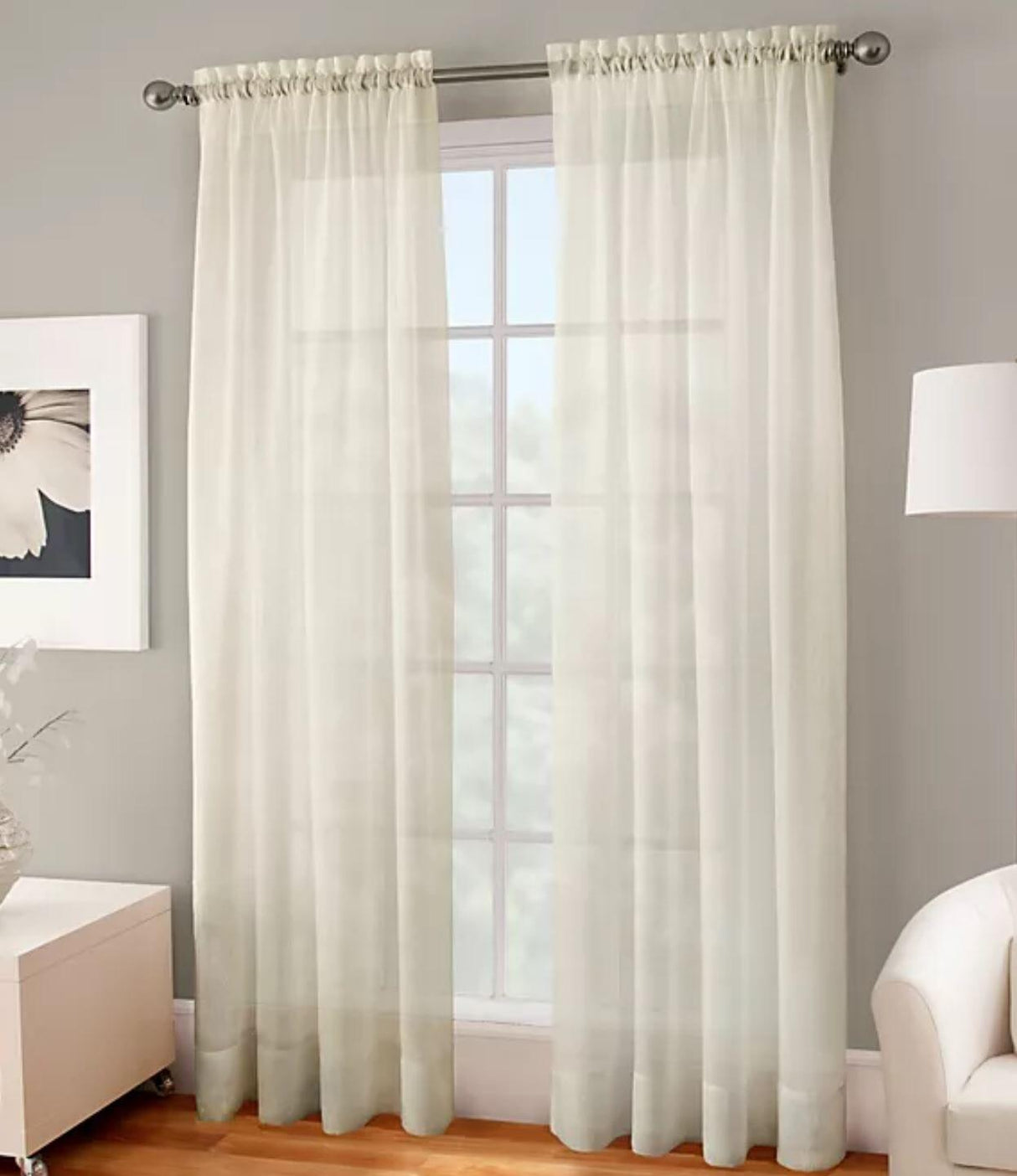 IFR Crush Sheer Voile Fabric | Crush Voile Drapery | 108" Wide | White Ivory & Champagne | Fabric mytextilefabric