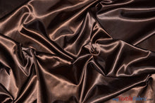 Load image into Gallery viewer, Charmeuse Satin | Silky Soft Satin | 60&quot; Wide | 3&quot;x3&quot; Sample Swatch Page | Fabric mytextilefabric Sample Swatches Dark Brown 
