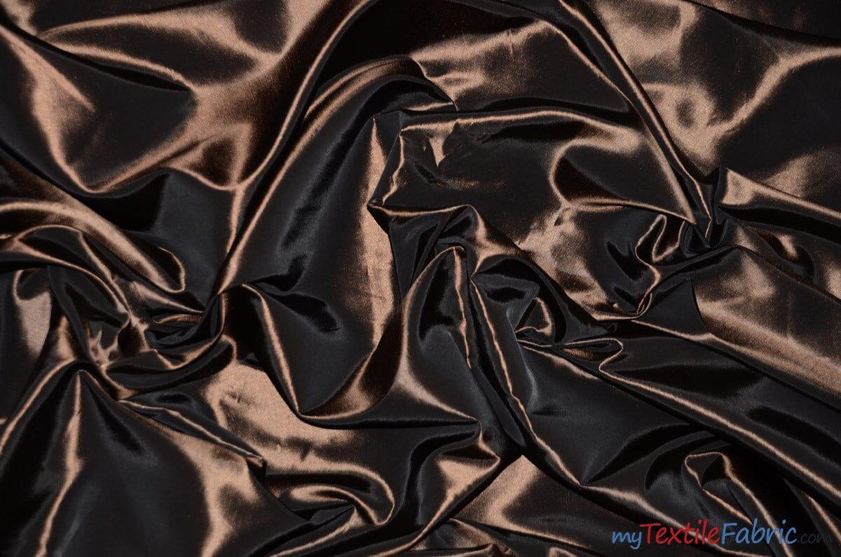 Taffeta Fabric | Two Tone Taffeta Fabric | Non Stretch Taffeta | 60" Wide | Multiple Solid Colors | Continuous Yards | Fabric mytextilefabric Yards Dark Brown