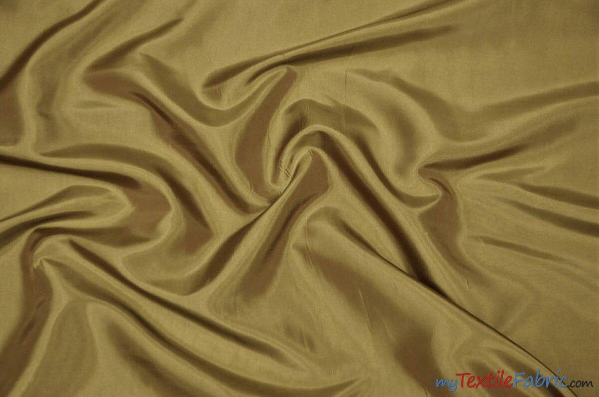Taffeta Fabric | Two Tone Taffeta Fabric | Non Stretch Taffeta | 60" Wide | Multiple Solid Colors | Continuous Yards | Fabric mytextilefabric Yards Dark Gold