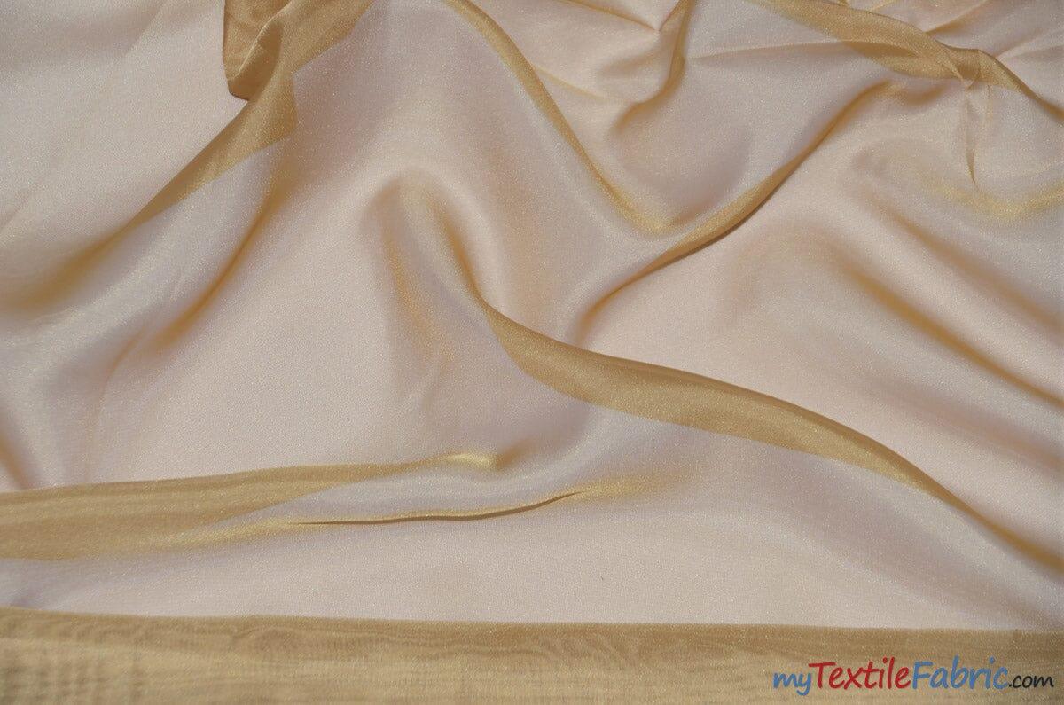 IFR Sheer Voile Fabric | 40 Colors | 120" Wide x 120 Yard Bolt | Wholesale Bolt for Wedding and Drape Panels and Home Curtain Panel | Fabric mytextilefabric Bolts Dark Gold