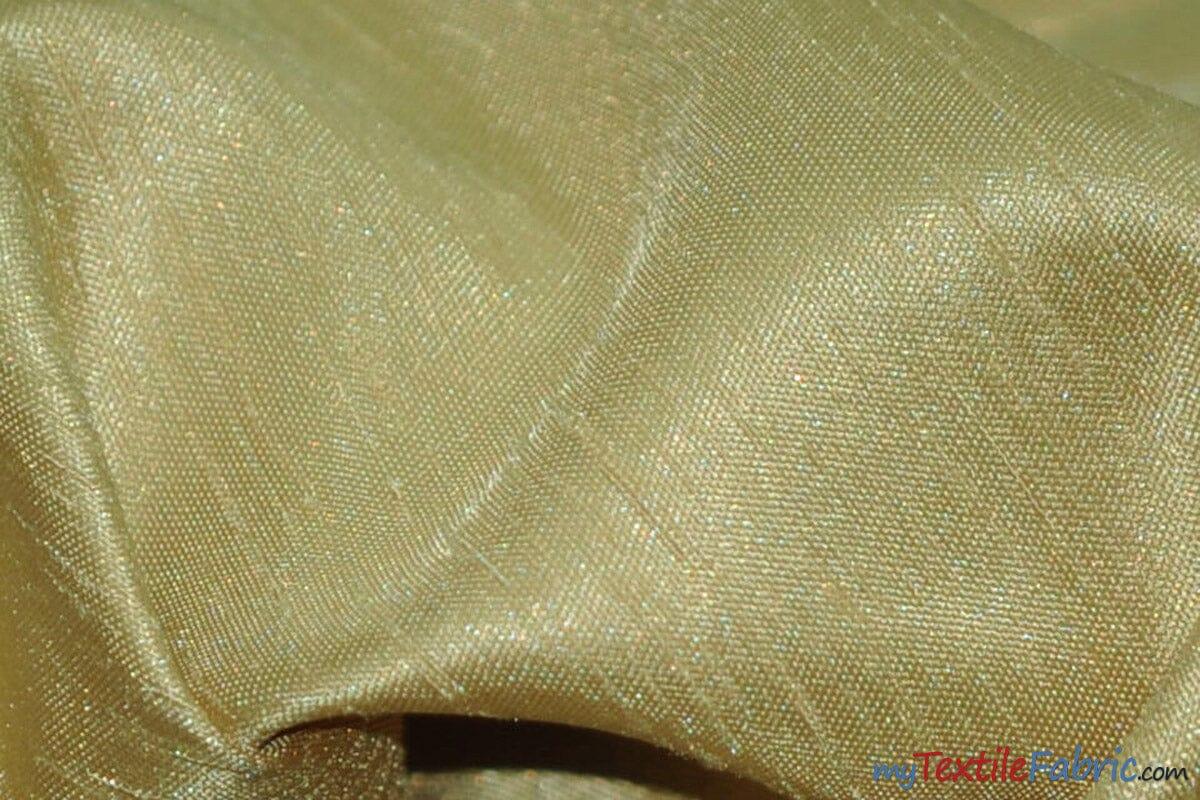 Shantung Satin Fabric | Satin Dupioni Silk Fabric | 60" Wide | Multiple Colors | Continuous Yards | Fabric mytextilefabric Yards Dark Gold