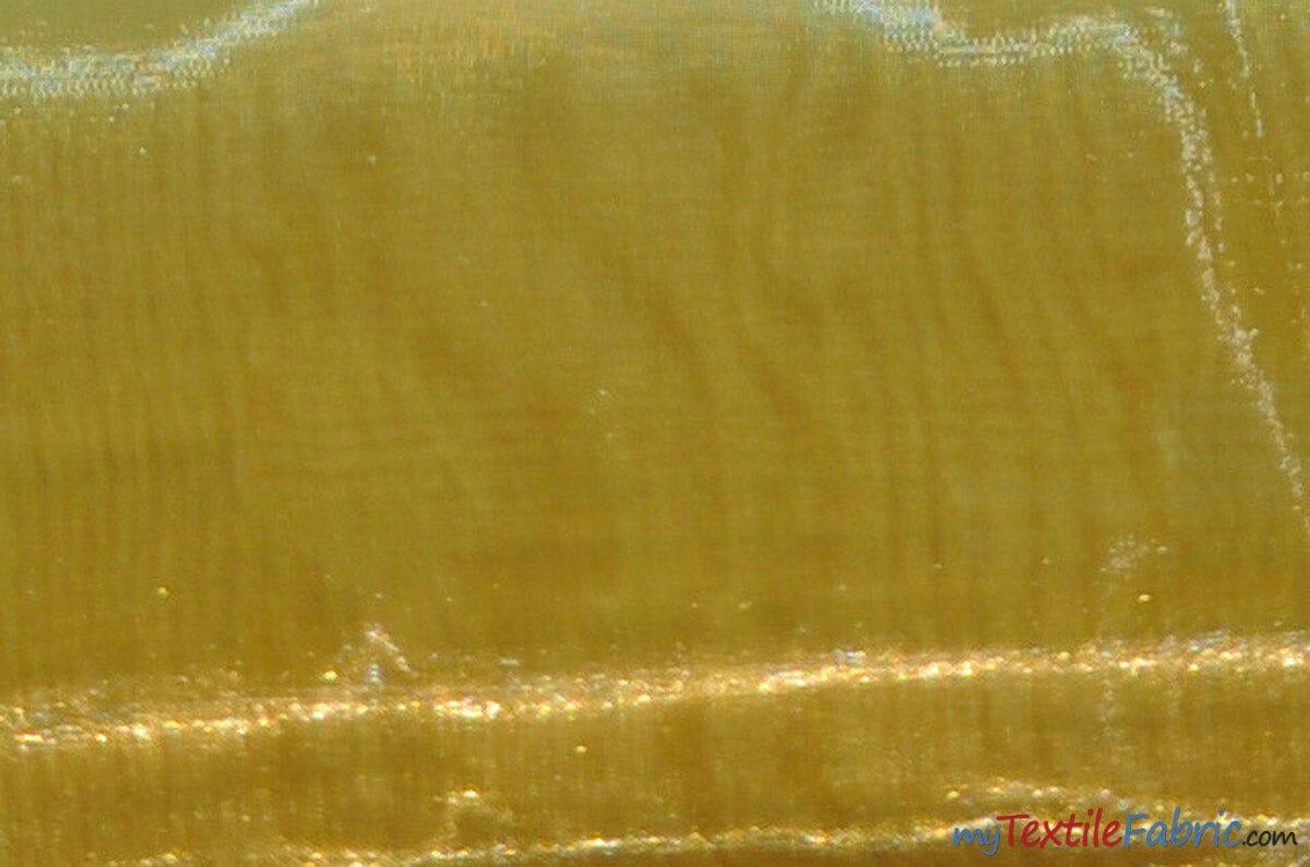 Soft and Smooth Mirror Organza Fabric | 60" Wide | Continuous Yards | Multiple Colors | Fabric mytextilefabric Yards Dark Gold