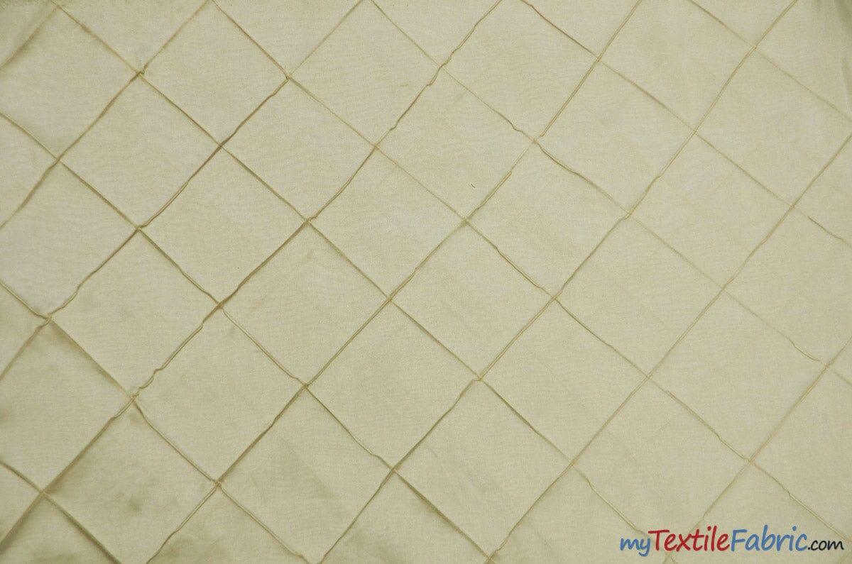 Taffeta Pintuck Fabric | 4"x4" Diamond | Diamond Taffeta Fabric | 58" Wide | Multiple Colors | Continuous Yards | Fabric mytextilefabric Yards Dark Ivory