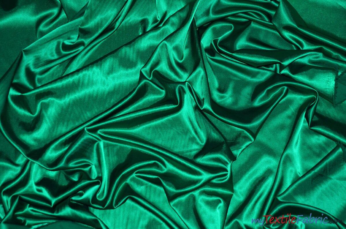 Silky Soft Medium Satin Fabric | Lightweight Event Drapery Satin | 60" Wide | Economic Satin by the Wholesale Bolt | Fabric mytextilefabric Bolts Dark Jade 0045