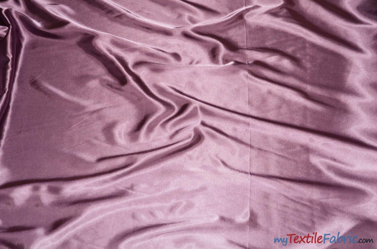Silky Soft Medium Satin Fabric | Lightweight Event Drapery Satin | 60" Wide | Economic Satin by the Wholesale Bolt | Fabric mytextilefabric Bolts Dark Lilac 0053