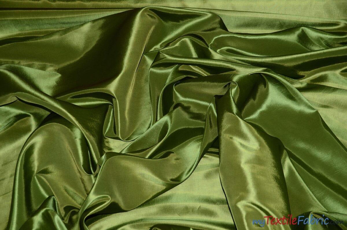 Taffeta Fabric | Two Tone Taffeta Fabric | Non Stretch Taffeta | 60" Wide | Multiple Solid Colors | Continuous Yards | Fabric mytextilefabric Yards Dark Lime