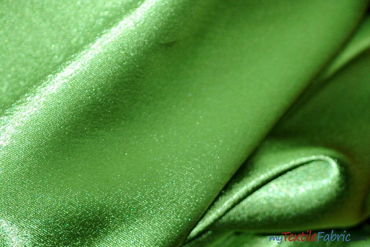 Superior Quality Crepe Back Satin | Japan Quality | 60" Wide | Continuous Yards | Multiple Colors | Fabric mytextilefabric Yards Dark Lime
