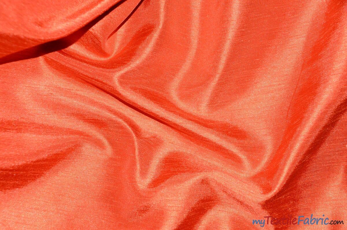 Shantung Satin Fabric | Satin Dupioni Silk Fabric | 60" Wide | Multiple Colors | Continuous Yards | Fabric mytextilefabric Yards Dark Orange