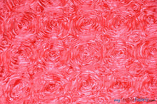 Load image into Gallery viewer, Rosette Satin Fabric | Wedding Satin Fabric | 54&quot; Wide | 3d Satin Floral Embroidery | Multiple Colors | Continuous Yards | Fabric mytextilefabric Yards Dolce Pink 
