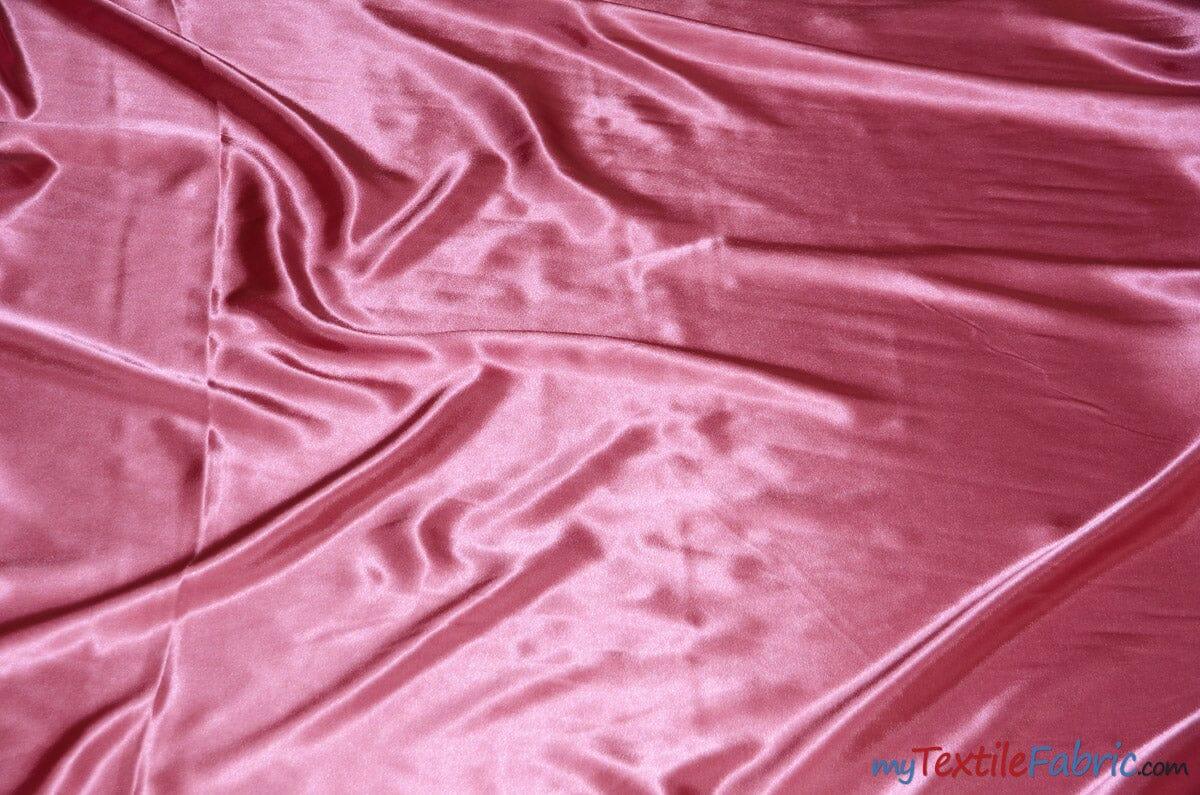 Silky Soft Medium Satin Fabric | Lightweight Event Drapery Satin | 60" Wide | Economic Satin by the Wholesale Bolt | Fabric mytextilefabric Bolts Dusty Rose 0047