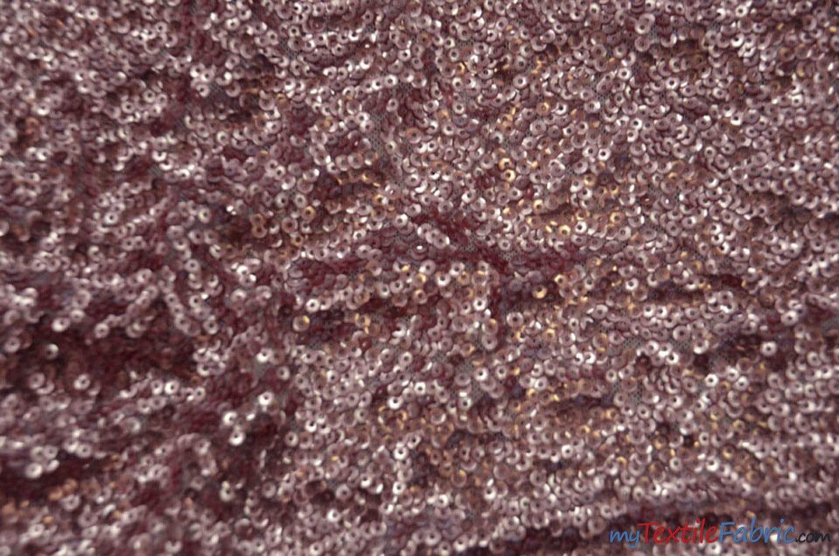 Gatsby Sequins Fabric | 6mm Flat Sewn Sequins on Mesh | 52" Wide | Multiple Colors | Fabric mytextilefabric Yards Dusty Rose