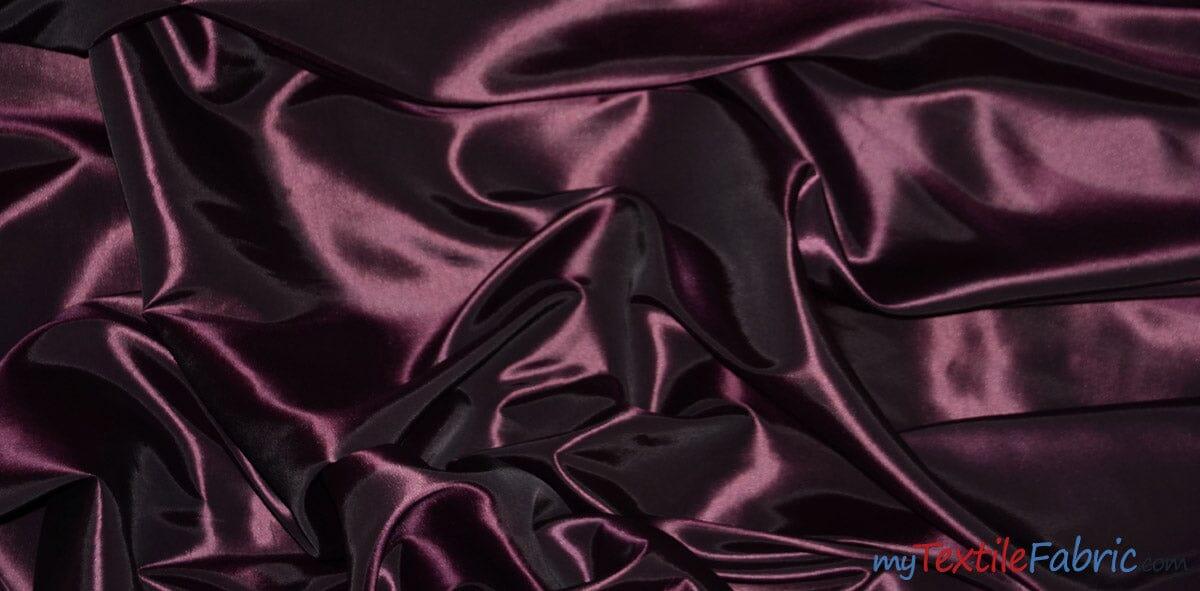 Taffeta Fabric | Two Tone Taffeta Fabric | Non Stretch Taffeta | 60" Wide | Multiple Solid Colors | Continuous Yards | Fabric mytextilefabric Yards Eggplant
