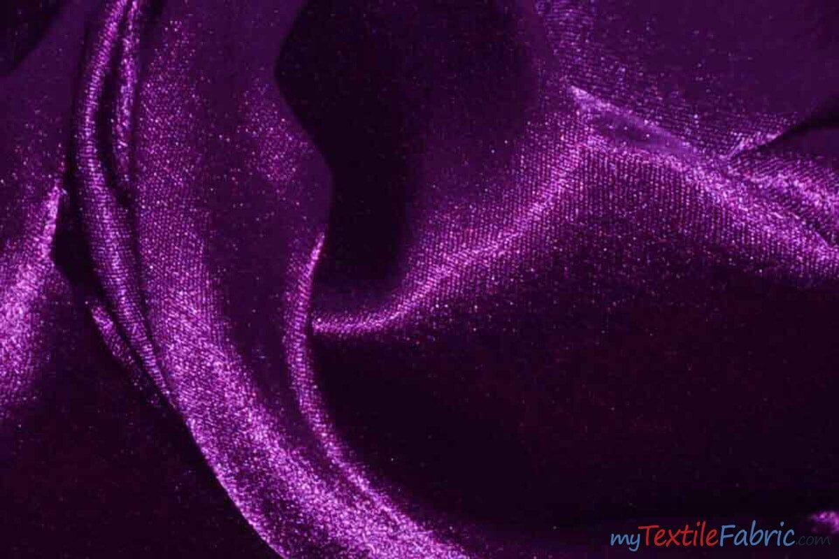 Superior Quality Crepe Back Satin | Japan Quality | 60" Wide | Continuous Yards | Multiple Colors | Fabric mytextilefabric Yards Eggplant