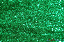 Load image into Gallery viewer, Glitz Mesh Sequins Fabric | 3mm Glitter Sequins | 52&quot; Wide | Multiple Colors | Fabric mytextilefabric Yards Flag Green 

