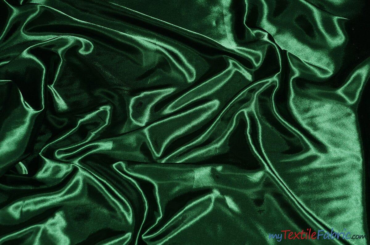 Silky Soft Medium Satin Fabric | Lightweight Event Drapery Satin | 60" Wide | Economic Satin by the Wholesale Bolt | Fabric mytextilefabric Bolts Forest Green 0044