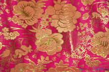 Load image into Gallery viewer, Oriental Metallic Flower Brocade | Metallic Brocade B23 | 58&quot; Wide | Chinese Brocade Fabric | Fabric mytextilefabric Yards Fuchsia 
