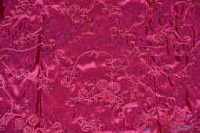 Load image into Gallery viewer, Sequins Ribbon Taffeta Fabric | Ribbon Cord Taffeta Embroidery with Sequins Embellishments | 54&quot; Wide | Multiple Colors | Fabric mytextilefabric Yards Fuchsia 
