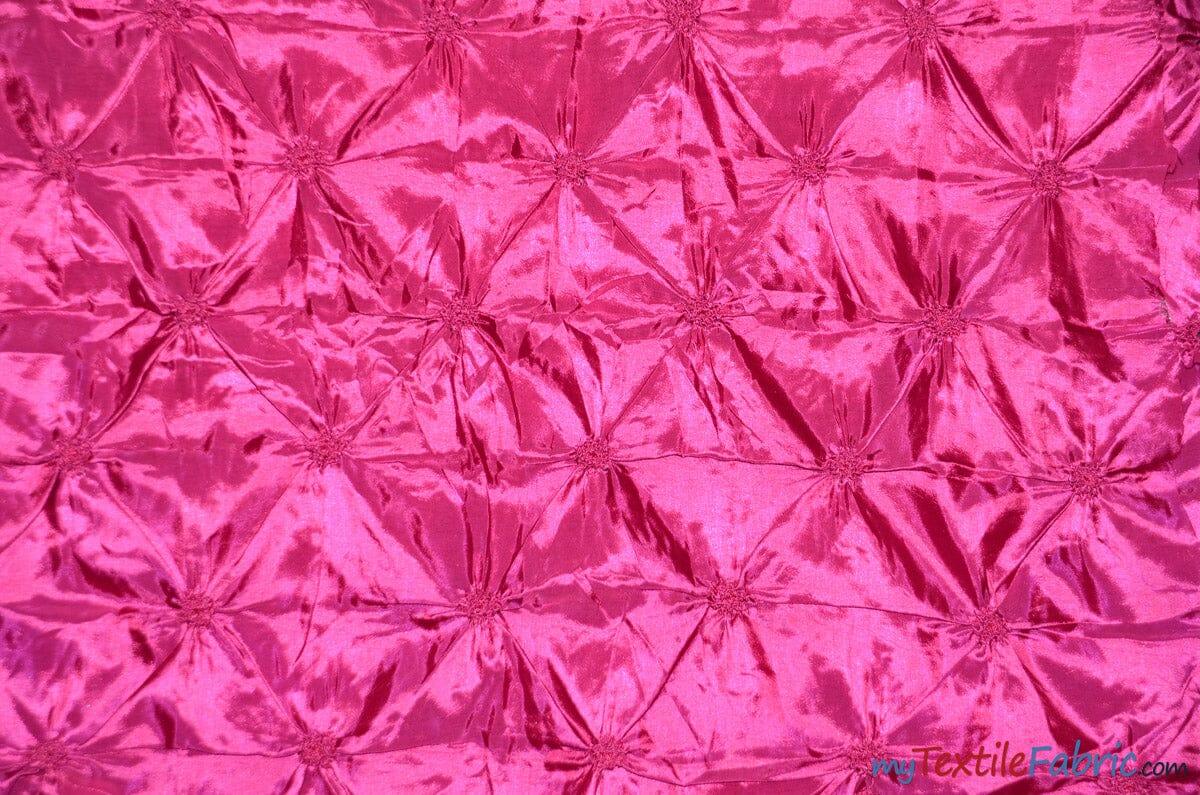 Pinwheel Taffeta Fabric | Button Taffeta Fabric | 48" Wide | Multiple Colors | Fabric mytextilefabric Yards Fuchsia