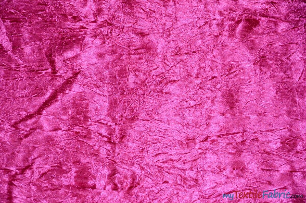Silky Crush Satin | Crush Charmeuse Bichon Satin | 54" Wide | Continuous Yards | Multiple Colors | Fabric mytextilefabric Yards Fuchsia