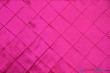 Load image into Gallery viewer, Taffeta Pintuck Fabric | 4&quot;x4&quot; Diamond | Diamond Taffeta Fabric | 58&quot; Wide | Multiple Colors | Continuous Yards | Fabric mytextilefabric Yards Fuchsia 
