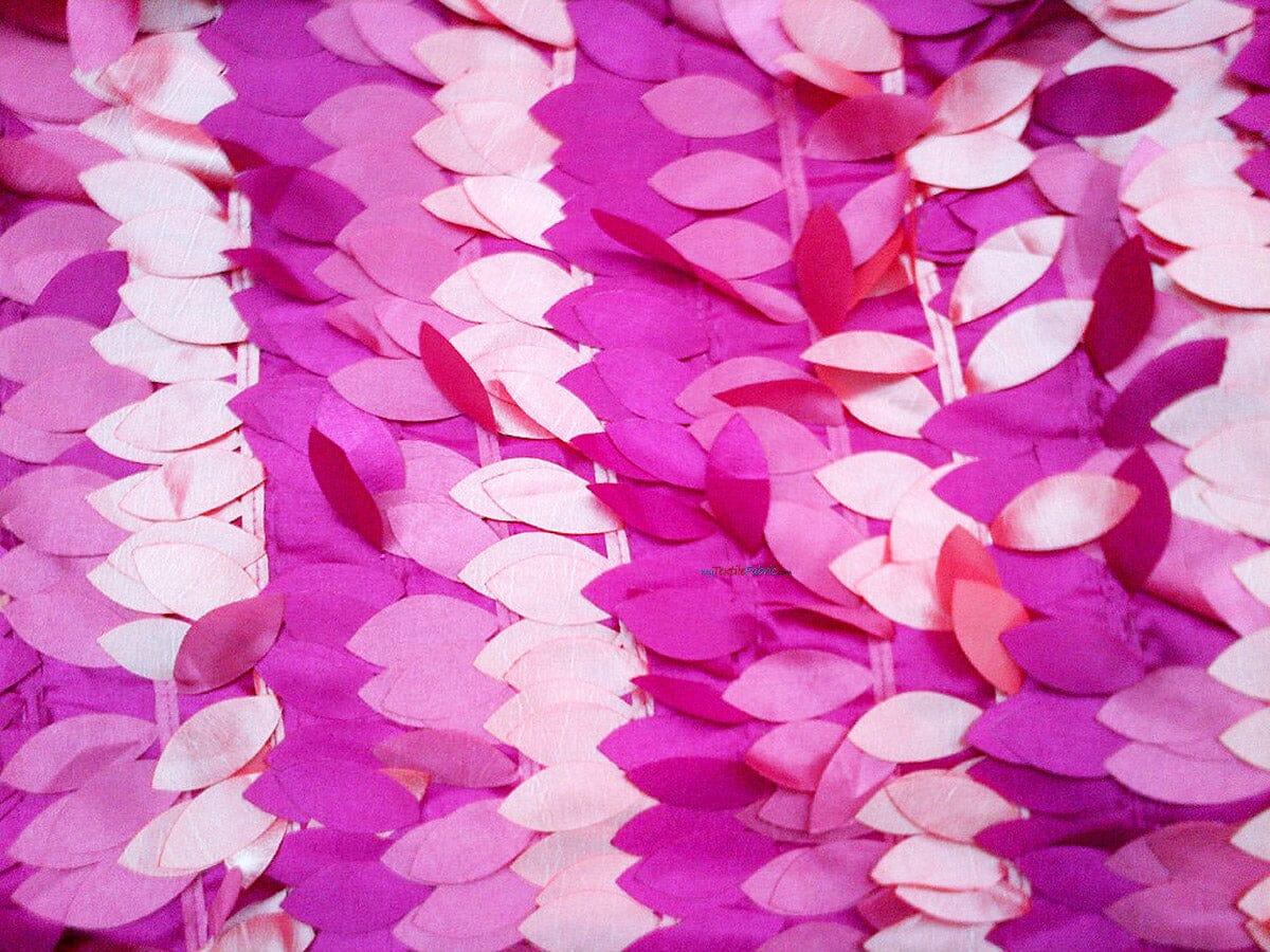 Leaf Taffeta | Hanging Leaf Taffeta | 57" Wide | Multiple Colors Available | Fabric mytextilefabric Yards Fuchsia