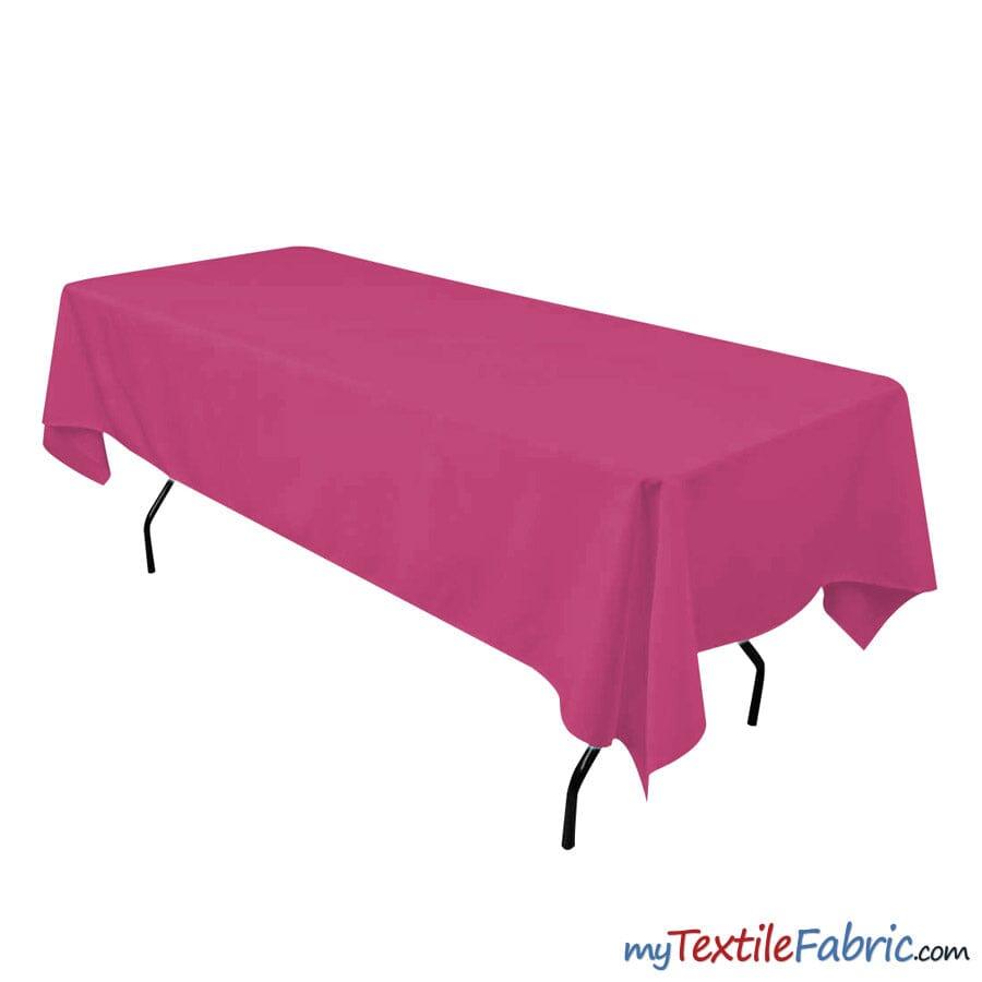 60" x 108" Banquet Polyester Tablecloth | Sold By Piece or Wholesale Box | Fabric mytextilefabric By Piece Fuchsia