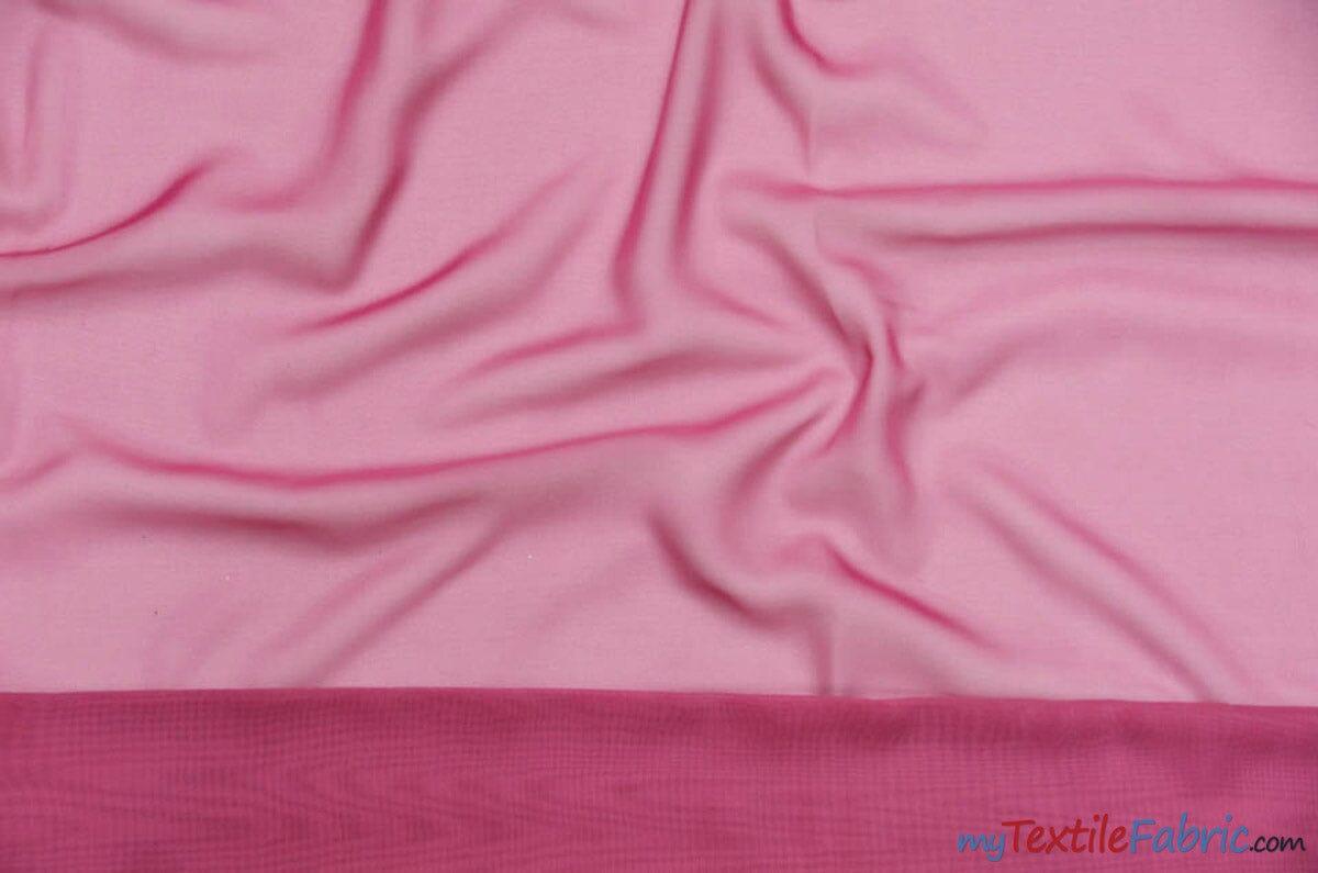 Double Georgette Fabric | 100% Polyester | 60" Wide | Multiple Colors | Poly Georgette Fabric | Fabric mytextilefabric Yards Fuchsia