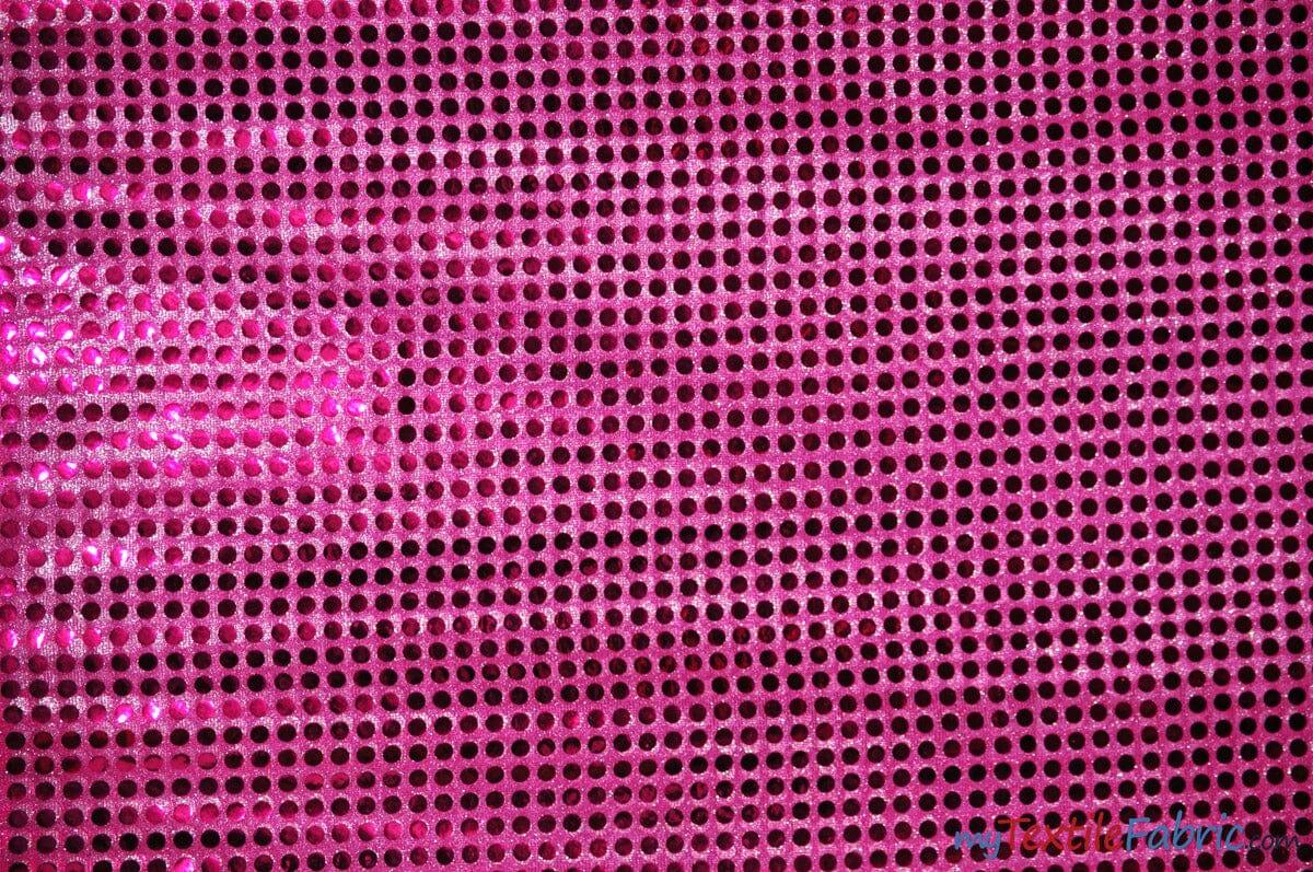 Confetti Dot Sequins Fabric | 6mm Sequins Fabric | 45" Wide | Glued 6mm Sequins Fabric | Costume Cosplay Fashion Decoration | Fabric mytextilefabric Yards Fuchsia