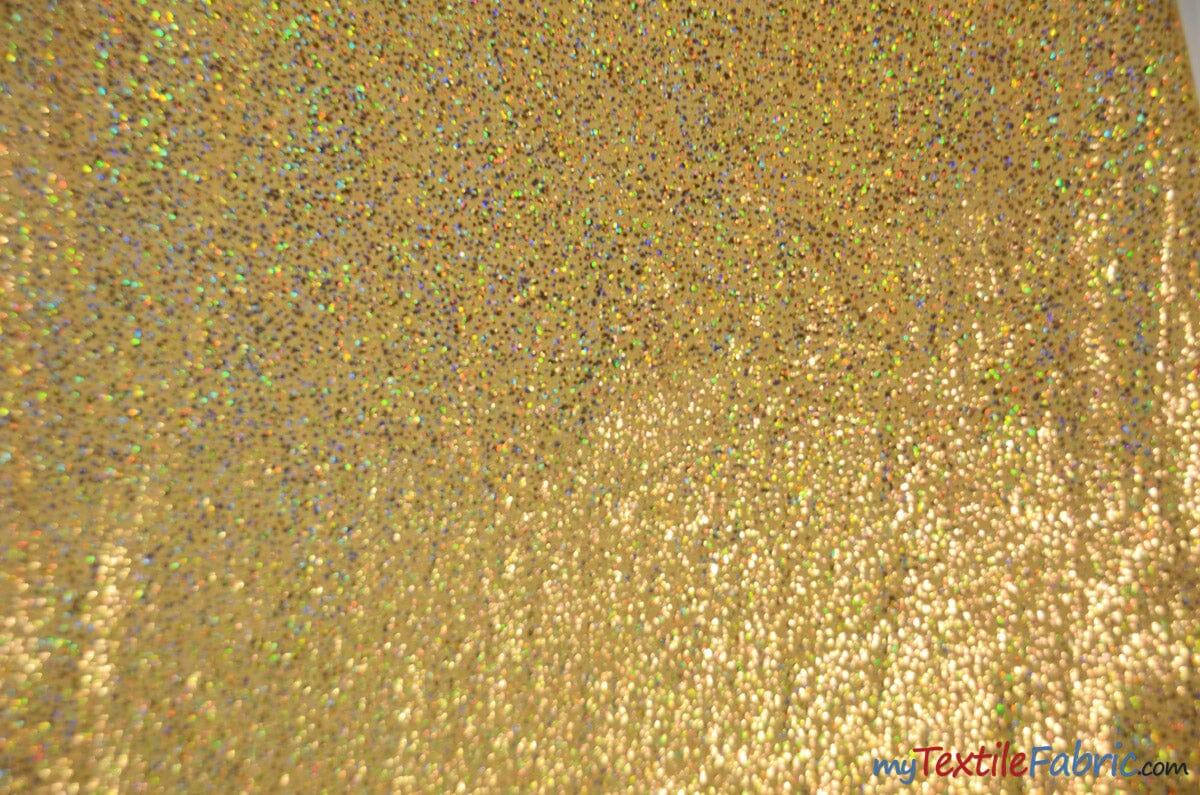 4 Way Stretch Dancewear Fabric | Pebbles Hologram Spandex | 58/60" Wide | Multiple Colors | Fabric mytextilefabric Yards Gold Gold