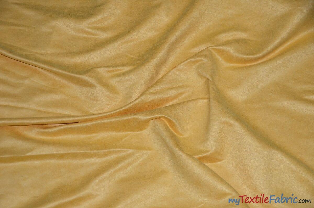 Suede Fabric | Microsuede | 40 Colors | 60" Wide | Faux Suede | Upholstery Weight, Tablecloth, Bags, Pouches, Cosplay, Costume | Wholesale Bolt | Fabric mytextilefabric Bolts Gold