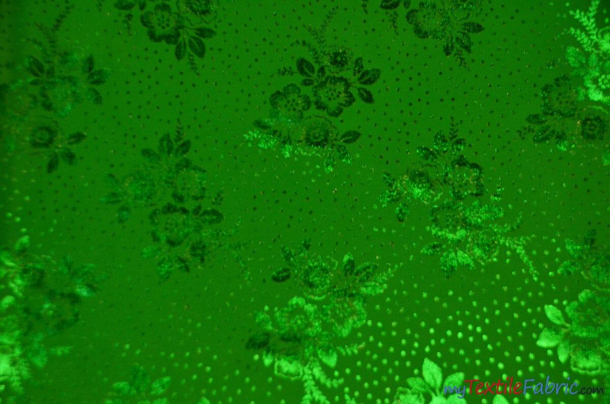 Koshibo Metallic Foil Print | Koshibo Fabric | 60" Wide | Three Colors | Fabric mytextilefabric Yards Green