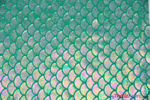 Load image into Gallery viewer, 4 Way Stretch Dancewear Fabric | Paradise Mermaid Hologram Spandex | 58/60&quot; Wide | Multiple Colors | Fabric mytextilefabric Yards Green 
