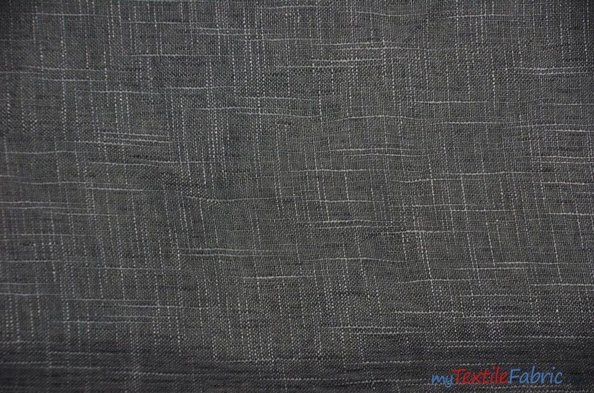 Extra Wide Faux Sheer Linen | Imitation Sheer Linen for Drapery | 108" Wide | Multiple Colors | Fabric mytextilefabric Yards Grey