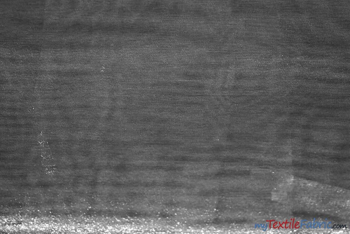 Crystal Organza Fabric | Sparkle Sheer Organza | 60" Wide | Continuous Yards | Multiple Colors | Fabric mytextilefabric Yards Grey