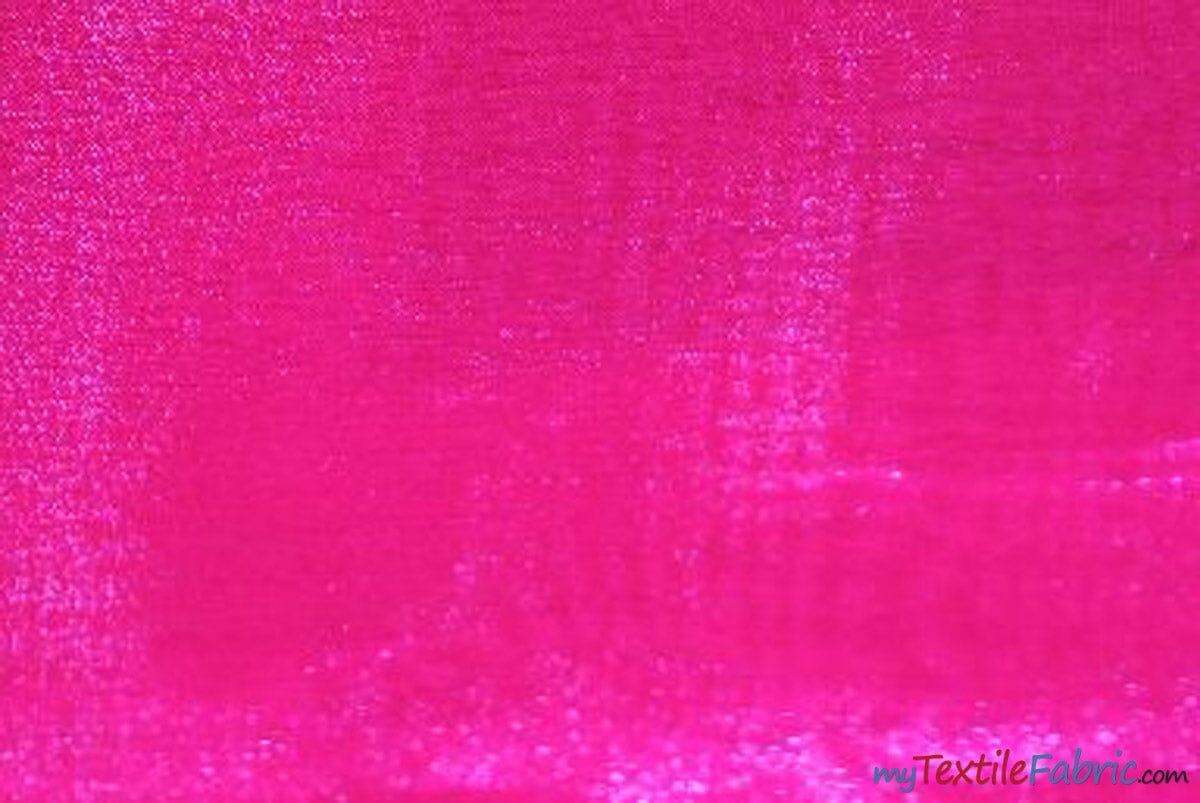 Crystal Organza Fabric | Sparkle Sheer Organza | 60" Wide | Continuous Yards | Multiple Colors | Fabric mytextilefabric Yards Hot Pink