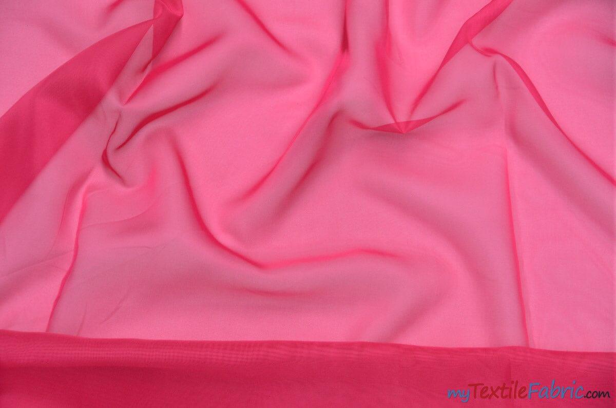 IFR Sheer Voile Fabric | 40 Colors | 120" Wide x 120 Yard Bolt | Wholesale Bolt for Wedding and Drape Panels and Home Curtain Panel | Fabric mytextilefabric Bolts Hot Pink