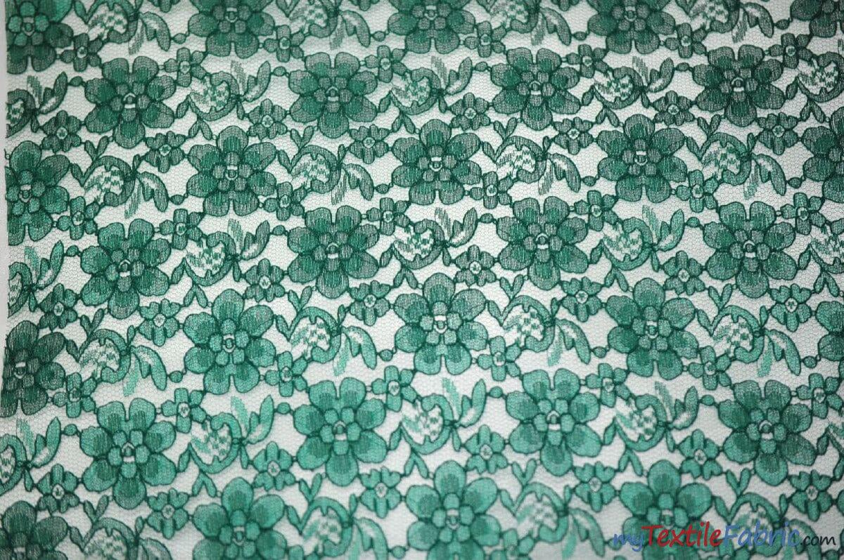 Raschel Lace Fabric | 60" Wide | Vintage Lace Fabric | Bridal Lace, Decoration, Curtain, Tablecloth | Boutique Lace Fabric | Floral Lace Fabric | Fabric mytextilefabric Yards Hunter Green