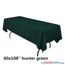 Load image into Gallery viewer, 60&quot; x 108&quot; Banquet Polyester Tablecloth | Sold By Piece or Wholesale Box | Fabric mytextilefabric By Piece Hunter Green 
