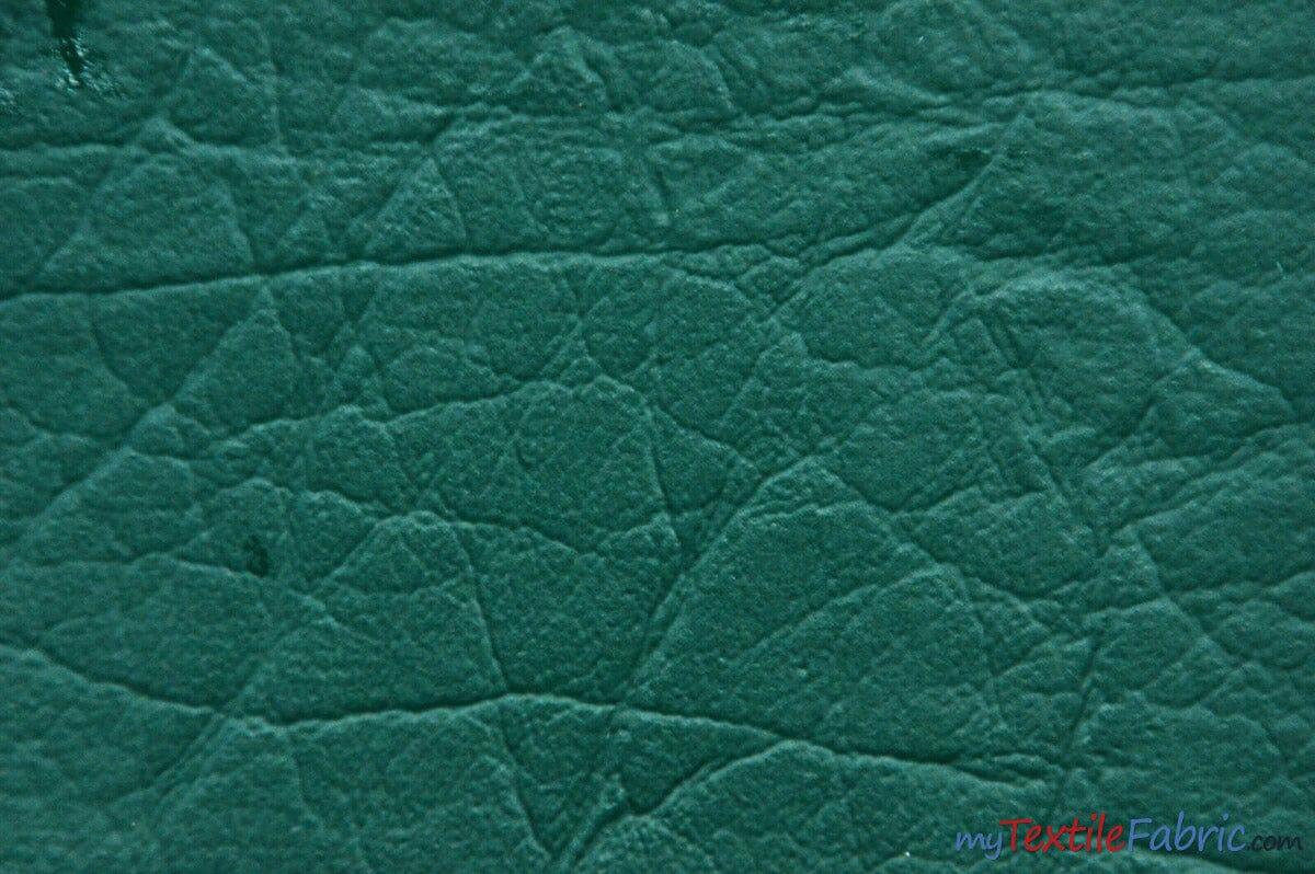 Heavy Duty Textured Vinyl | Upholstery Weight Vinyl | 54" Wide | Multiple Colors | Imitation Leather | Fabric mytextilefabric Yards Hunter Green