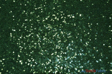 Load image into Gallery viewer, Glitz Mesh Sequins Fabric | 3mm Glitter Sequins | 52&quot; Wide | Multiple Colors | Fabric mytextilefabric Yards Hunter Green 
