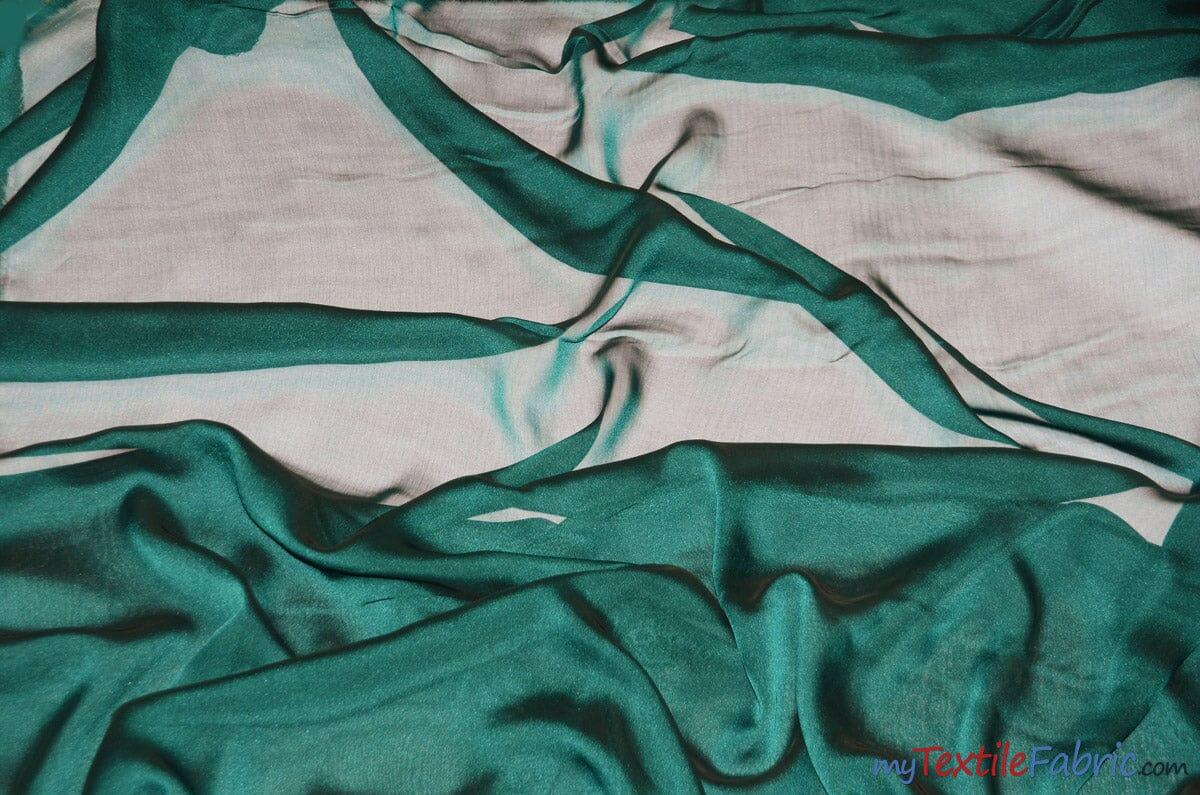 Two Tone Chiffon Fabric | Iridescent Chiffon Fabric | 60" Wide | Clean Edge | Multiple Colors | Continuous Yards | Fabric mytextilefabric Yards Hunter Green