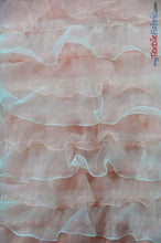 Load image into Gallery viewer, Organza Ruffled Mesh Fabric | Layered Ruffle Mesh Fabric | 57&quot; Wide | Multiple Colors | Fabric mytextilefabric Yards Ivory Pink 
