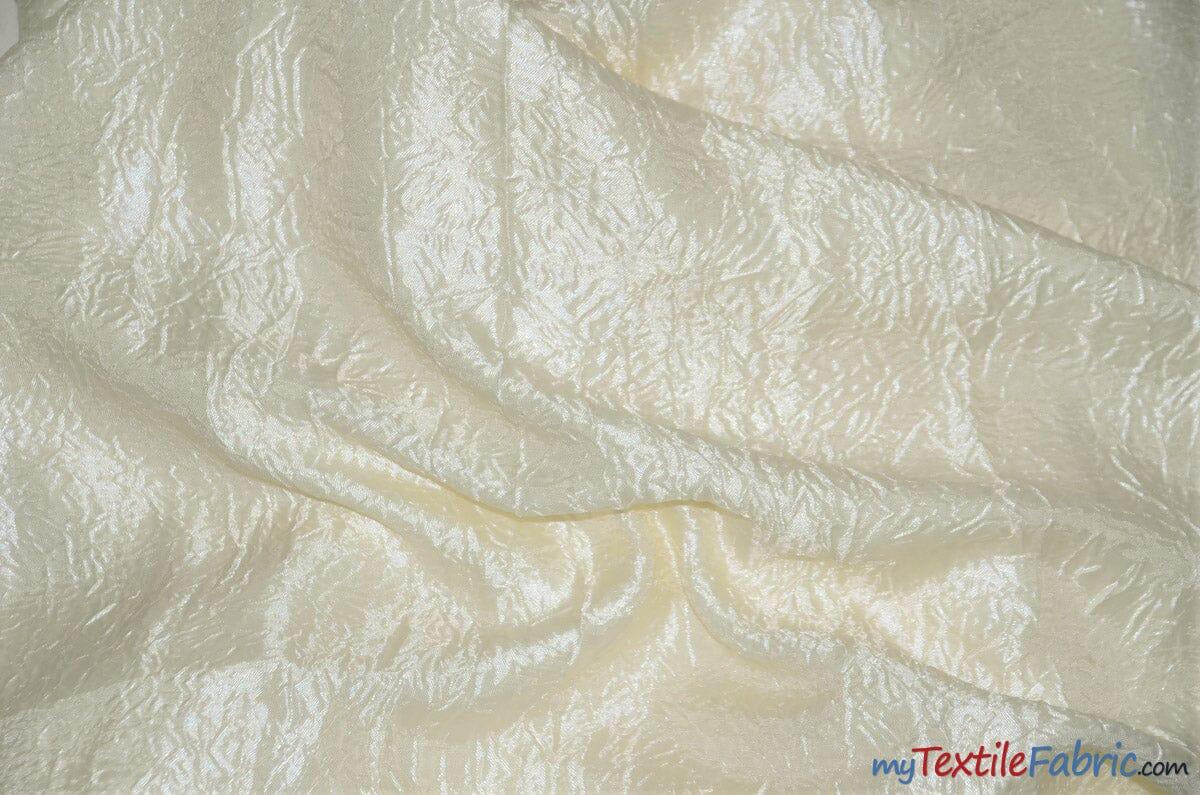 IFR Dull Crush Satin for Drapery | Extra Wide Tergalet Fabric | 108" Wide | Multiple Colors | Fabric mytextilefabric Yards Ivory