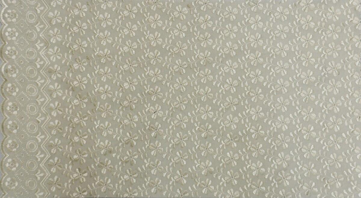 Polyester Cotton Heavy Eyelet Embroidery | Double Sided Scallop | 45" Wide | Multiple Colors | Fabric mytextilefabric Yards Ivory