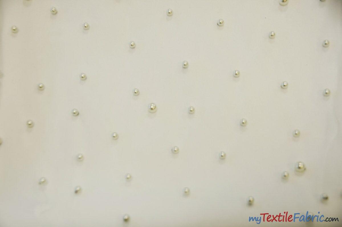 Very Soft Tulle with Pearls | Tulle with Beads | 52" Wide | Bridal Veil Tulle, Wedding Dress | Fabric mytextilefabric