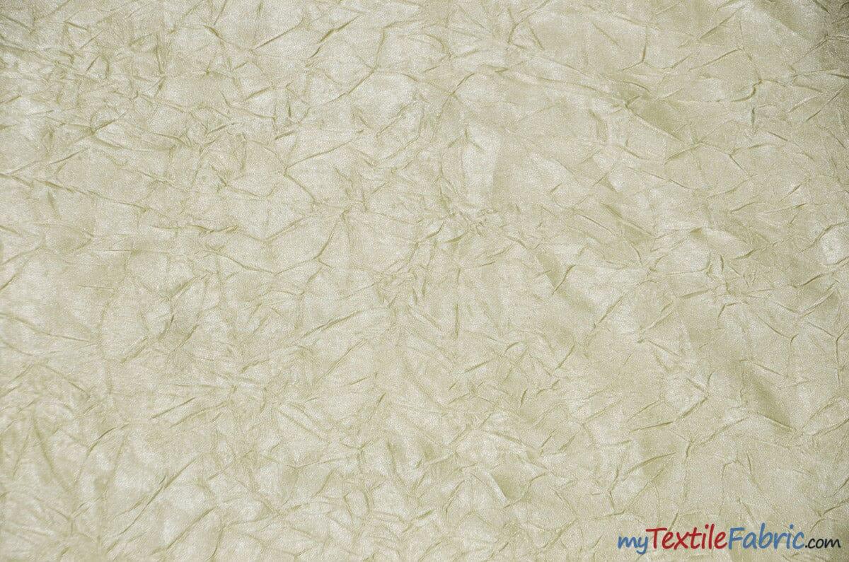 Silky Crush Satin | Crush Charmeuse Bichon Satin | 54" Wide | Continuous Yards | Multiple Colors | Fabric mytextilefabric Yards Ivory