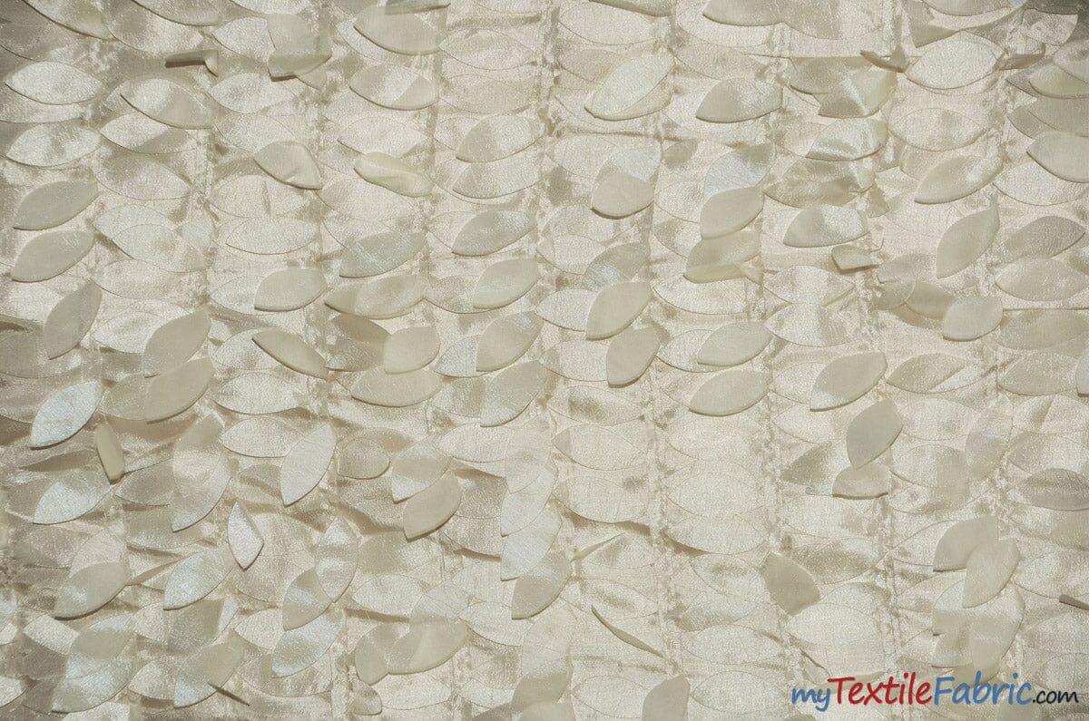 Leaf Taffeta | Hanging Leaf Taffeta | 57" Wide | Multiple Colors Available | Fabric mytextilefabric Yards Ivory